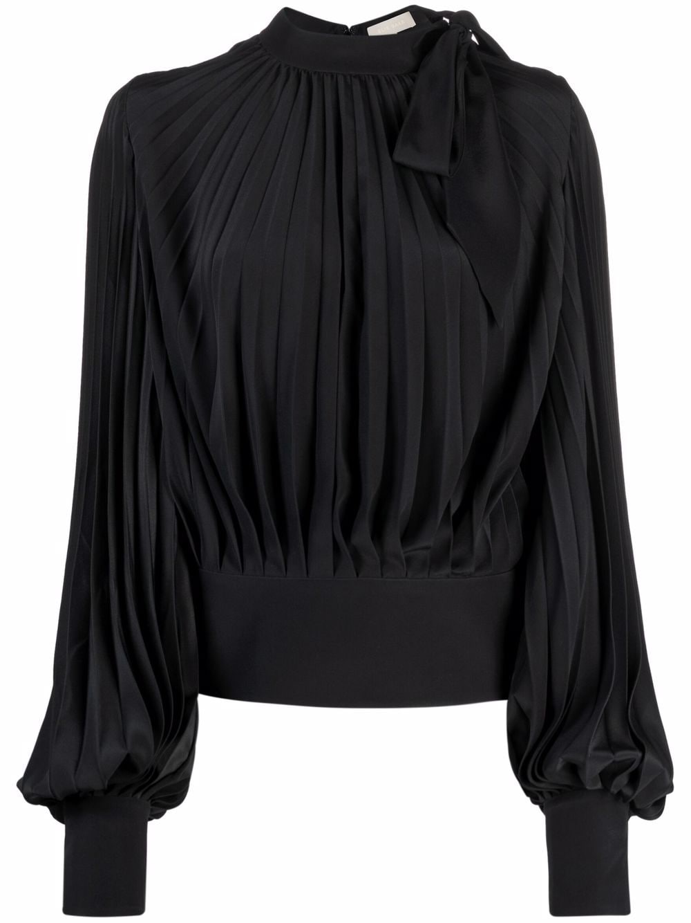 Elie Saab Pleat-detail Organic Silk Blouse In Black | ModeSens