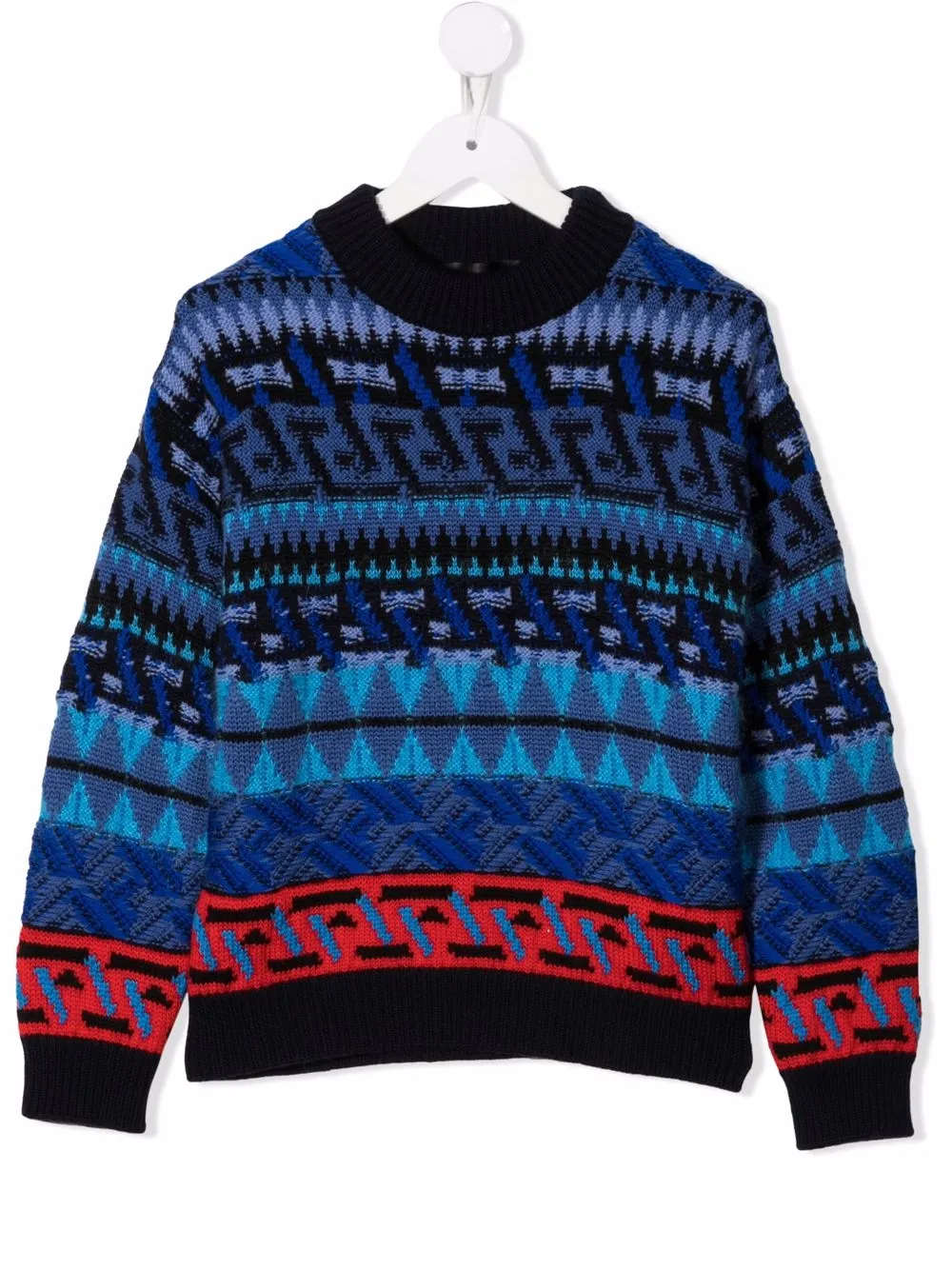 

Versace Kids suéter tejido en intarsia - Azul