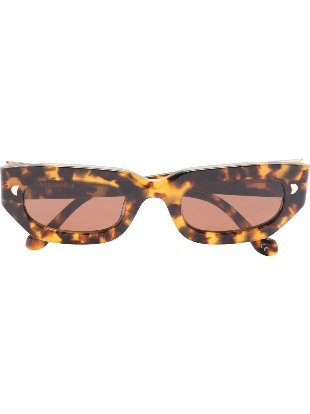 Nanushka Kadee Rectangle-frame Sunglasses In Brown