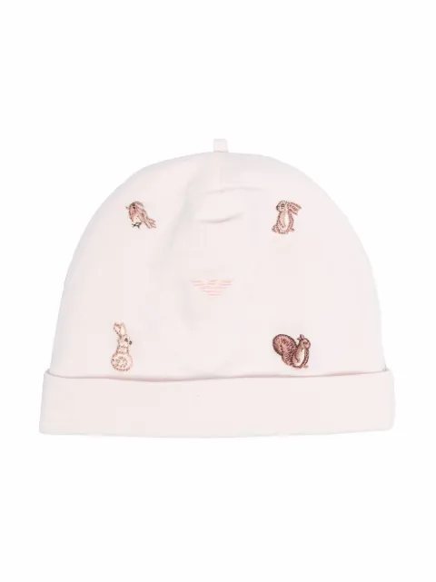 Emporio Armani Kids طاقية قطن منسوجة ومطرزة