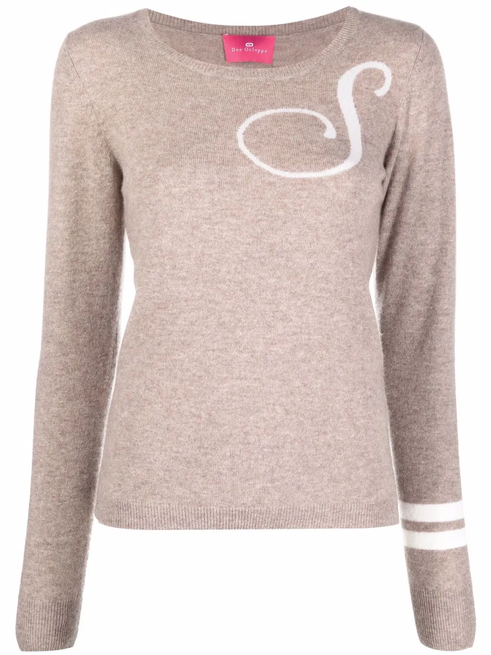 

Dee Ocleppo intarsia-knit letter S jumper - Neutrals