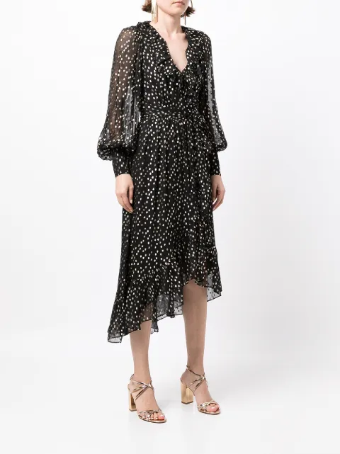 Shop ZIMMERMANN lurex wrap mini dress 