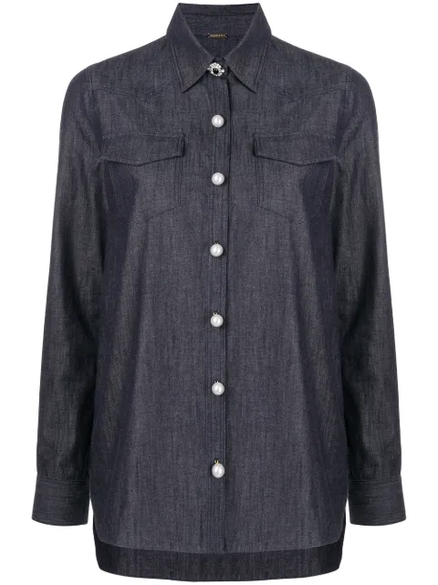 adam lippes 长款人造珍珠搭扣衬衫