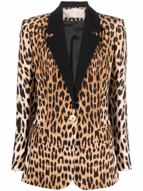 leopard blazer women's