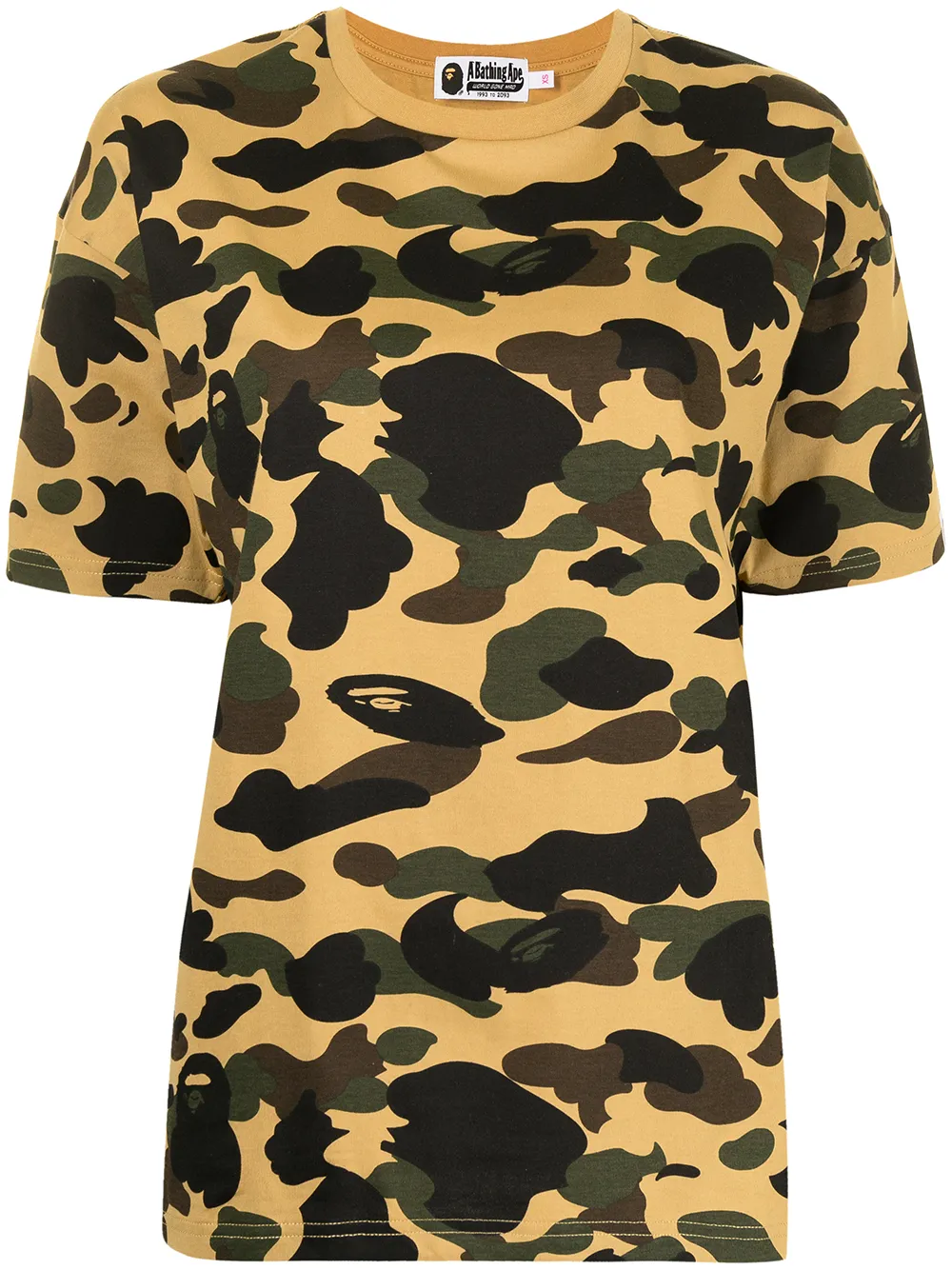 

A BATHING APE® playera con estampado militar - Marrón
