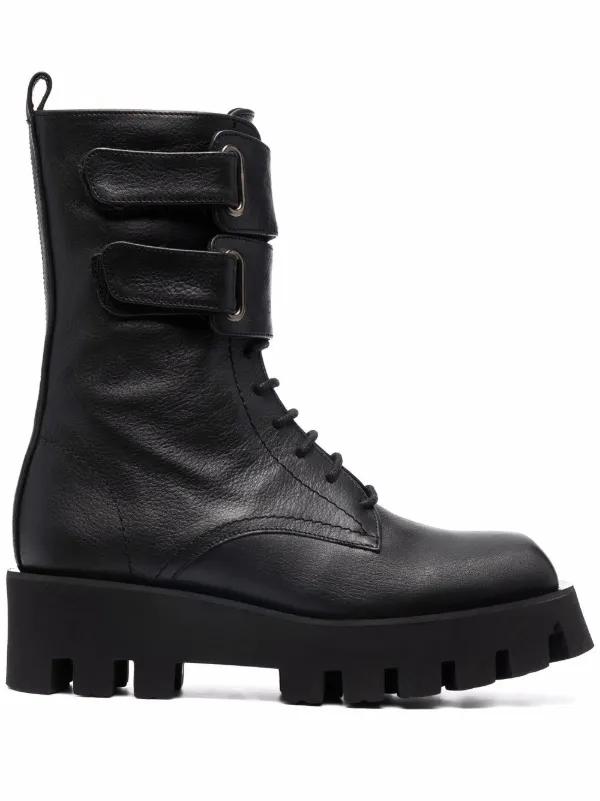 double strap combat boots