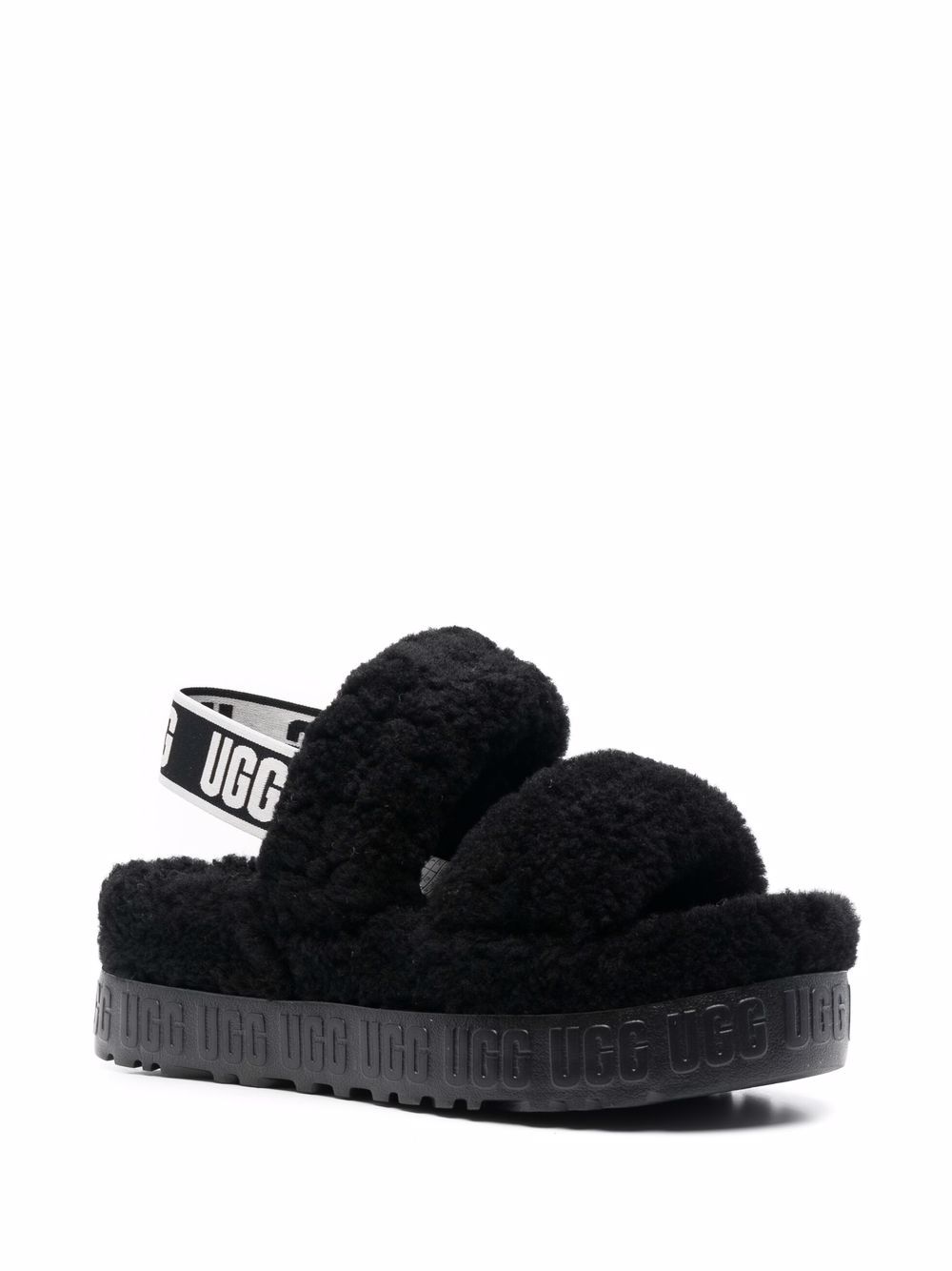 Ugg Oh Fluffita Sheepskin Slingback Slippers In Black | ModeSens