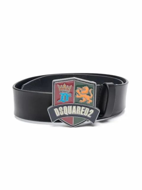 Dsquared2 Kids حزام جلد بمشبك شعار الماركة