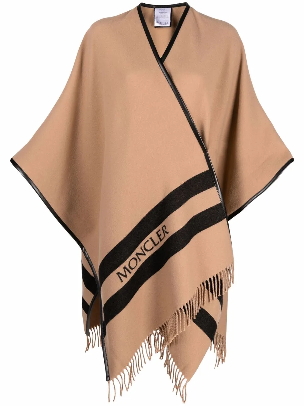 Image 1 of Moncler logo-print wool cape