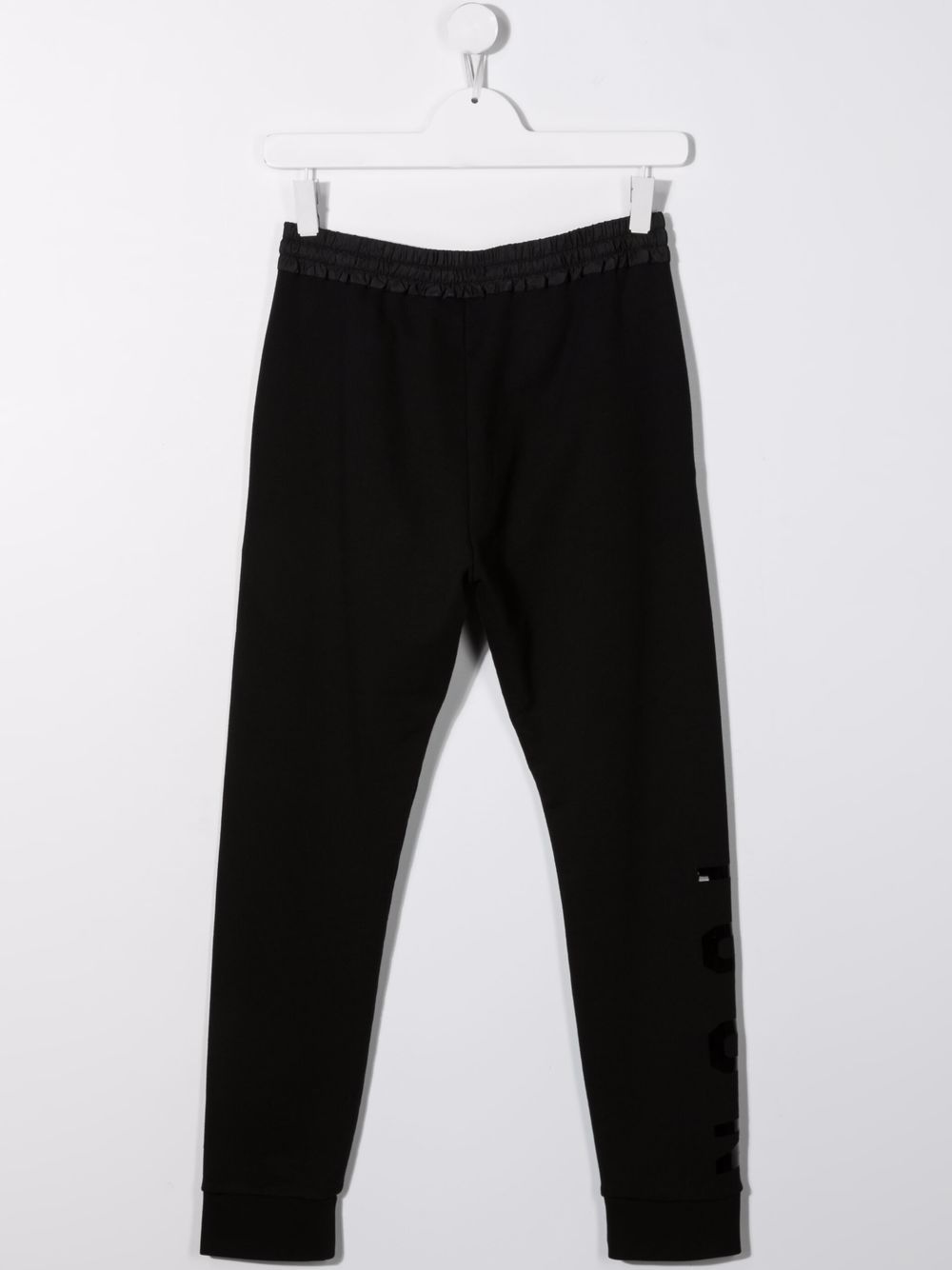 Shop Dsquared2 Teen Drawstring Cotton Track Pants In Black