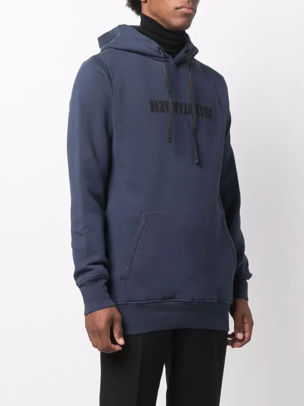 1017 ALYX 9SM Reverse logo-print rib-trimmed Hoodie | Blue
