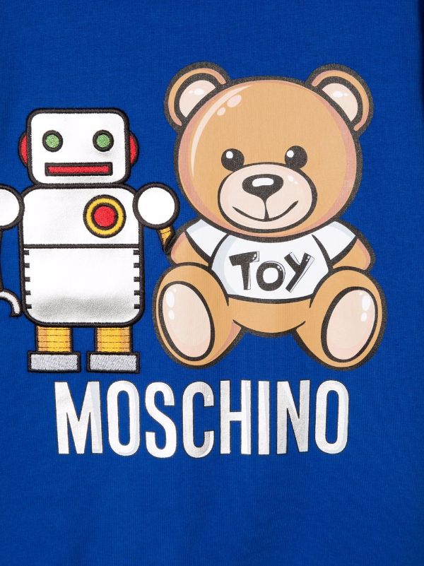 moschino kids سويت شيرت برقبة مستديرة وطبعة تيدي farfetch