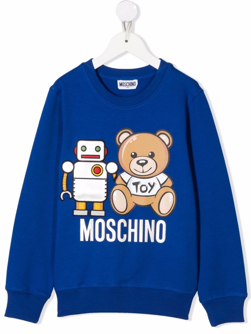 фото Moschino kids толстовка с круглым вырезом и принтом teddy bear