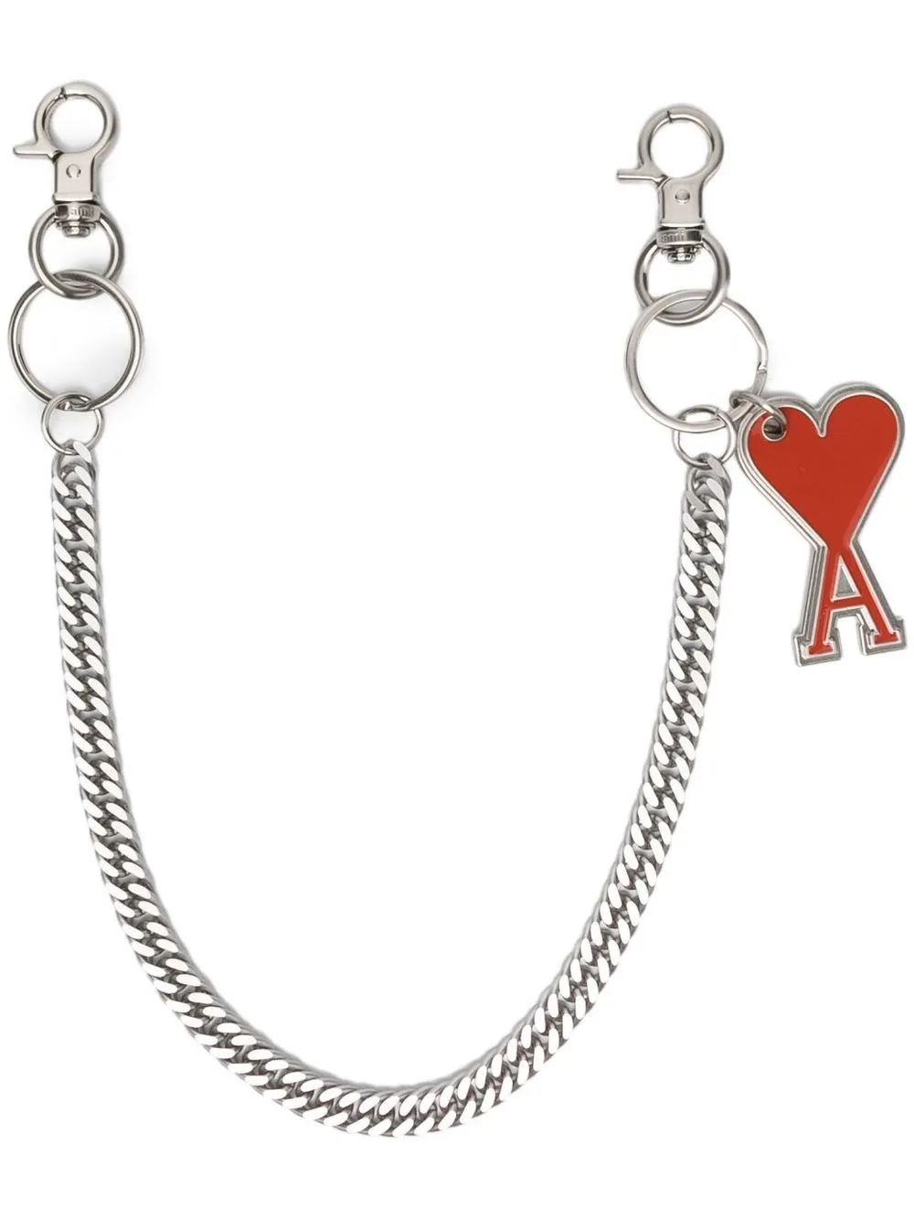 

AMI Paris heart-charm keyring - Silver