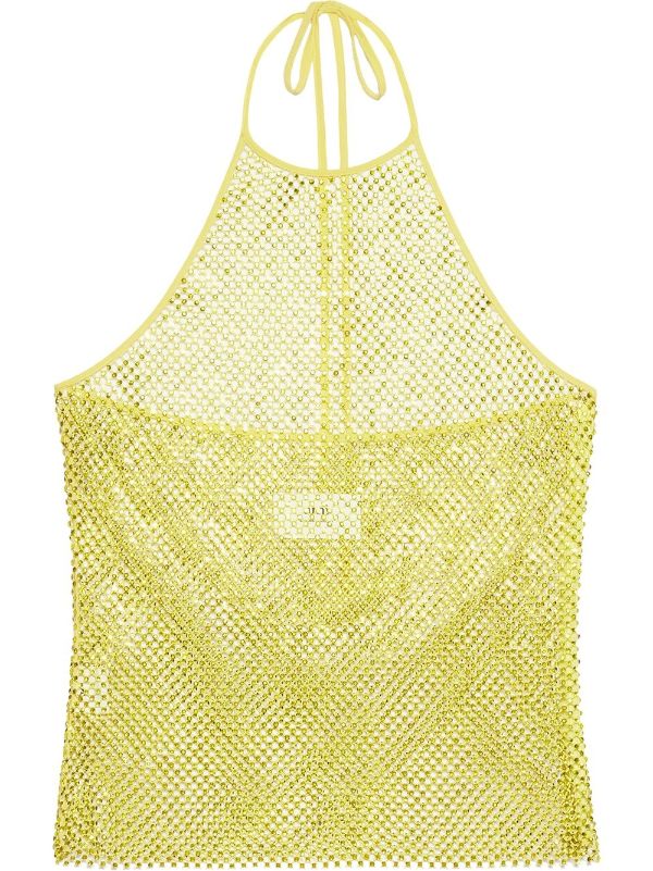 Yellow fishnet sales top