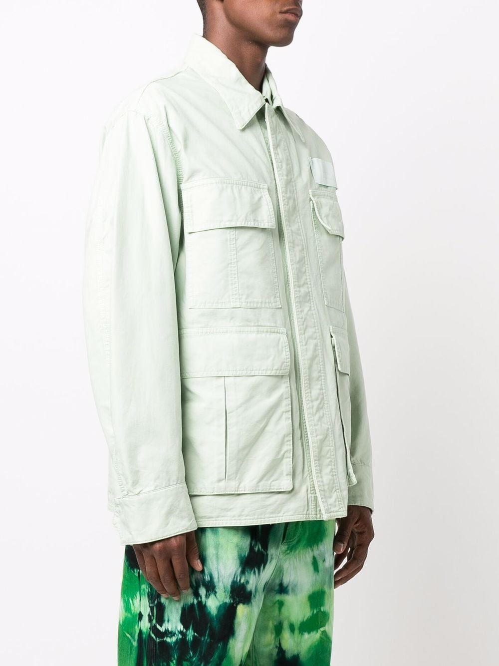 Shop Ami Alexandre Mattiussi Pocket-detail Shirt Jacket In Green