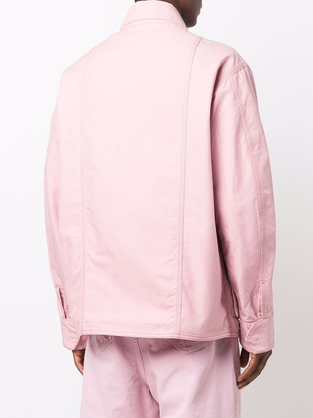 Shop Ami Alexandre Mattiussi Pocket-detail Shirt Jacket In Pink