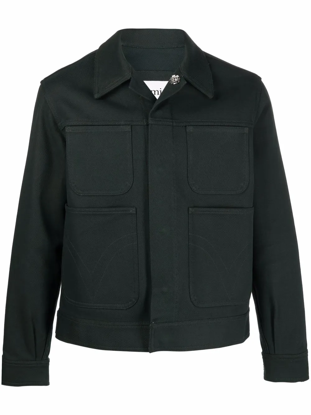 

AMI Paris Press Buttons Worker Jacket - Green