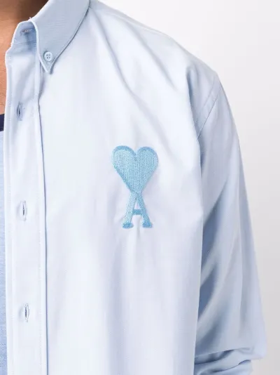 AMI Paris Ami de Coeur button-down shirt blue | MODES