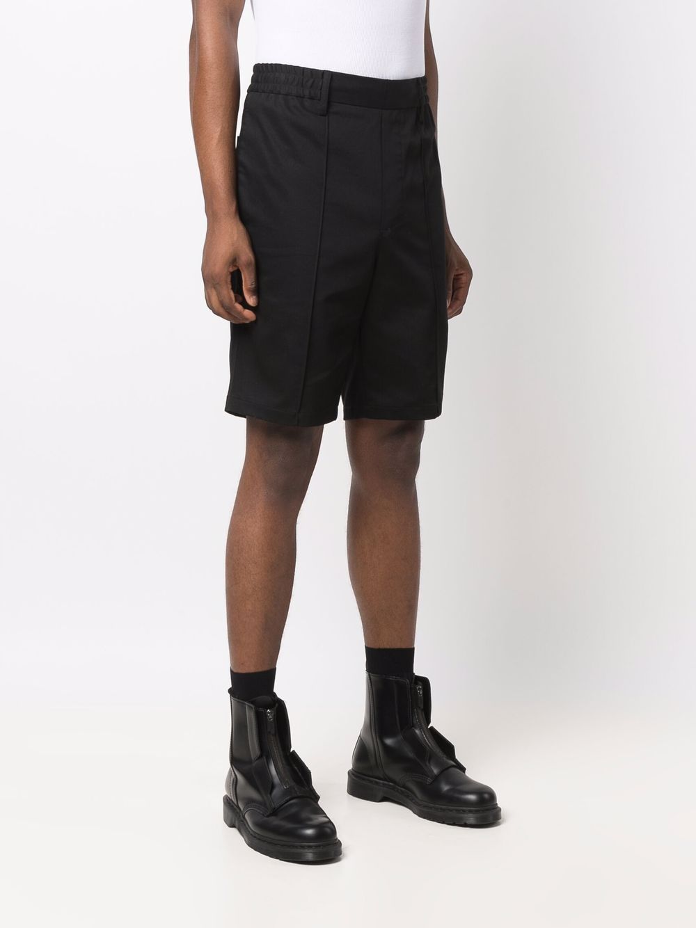 Shop Ami Alexandre Mattiussi Elasticated Bermuda Shorts In Black