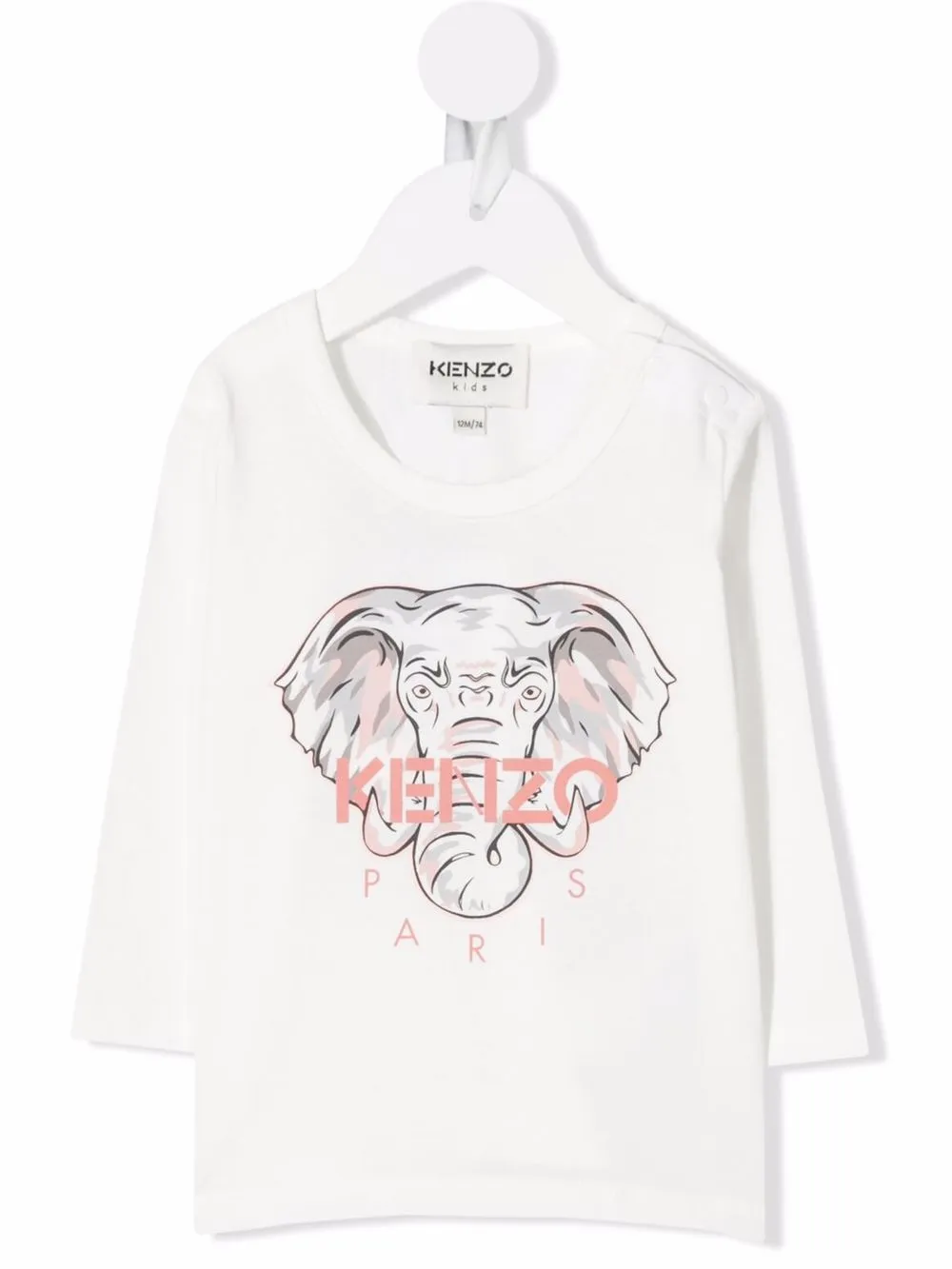 

Kenzo Kids playera manga larga con logo estampado - Blanco