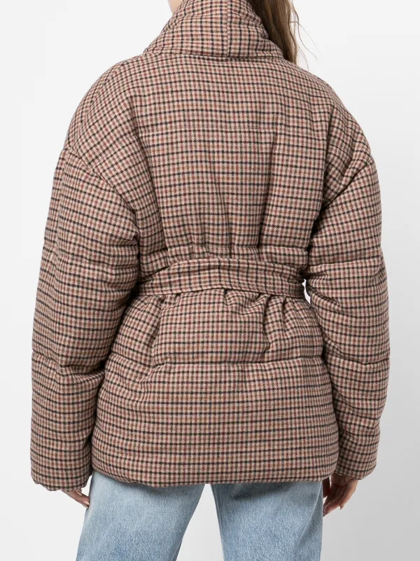 checked puffer jacket womens