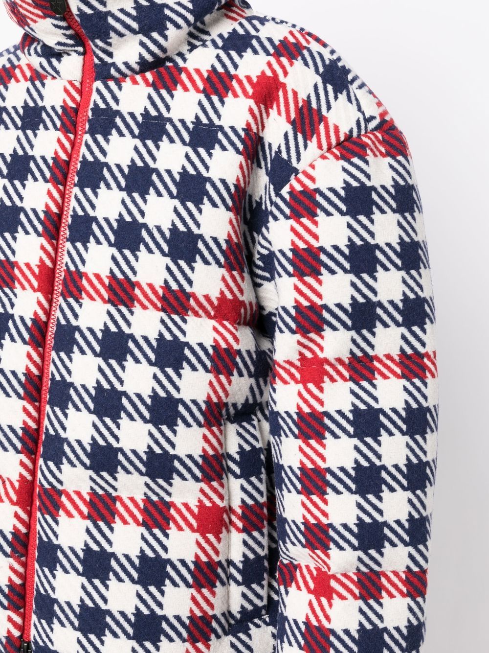 Shop Perfect Moment Gingham-check Puffer Jacket In Weiss