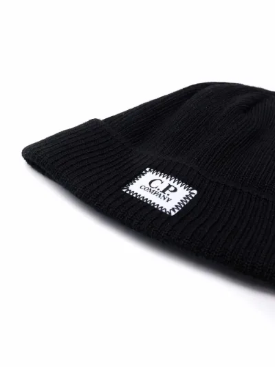 C.P. Company Kids logo-patch beanie 