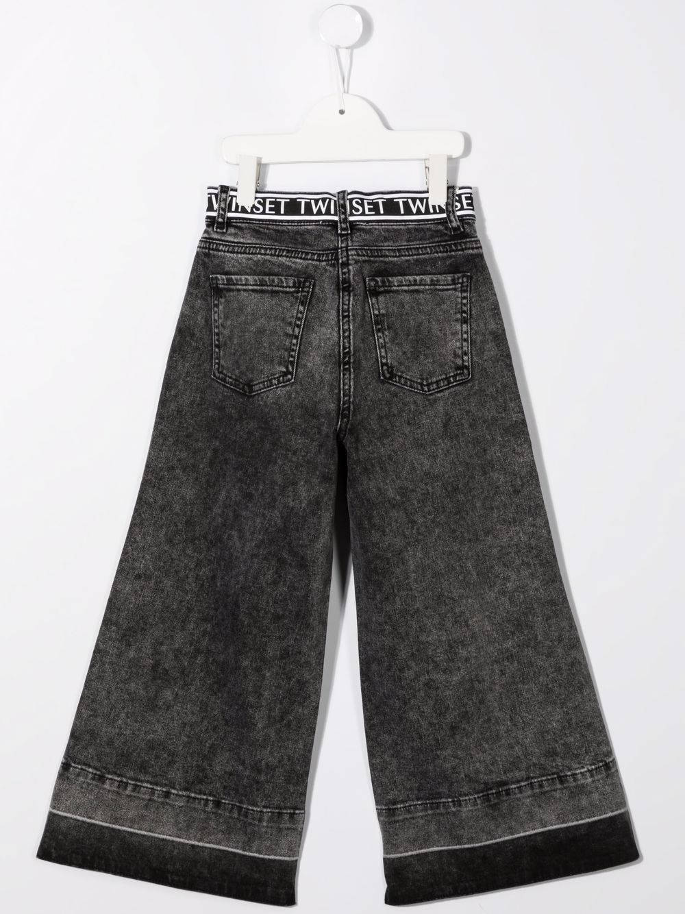 TWINSET Kids Jeans met logo tailleband - Zwart