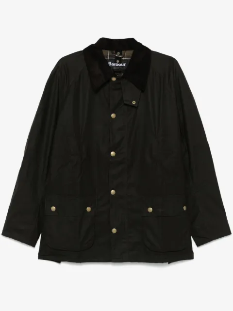 Barbour waxed-cotton corduroy-collar jacket