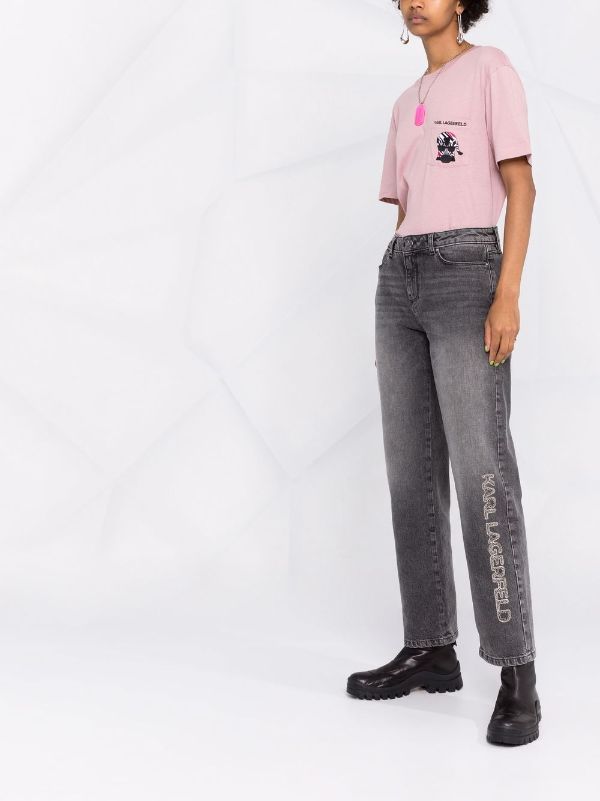 Karl Lagerfeld Jeans mid-rise wide-leg Jeans - Farfetch