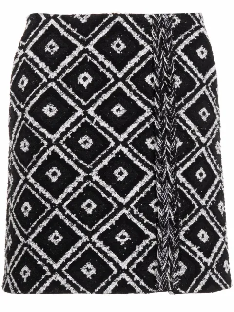 Karl Lagerfeld falda corta cruzada de bouclé