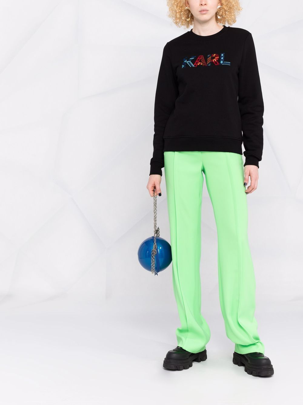 Karl Lagerfeld Sweater met geborduurd logo - Zwart