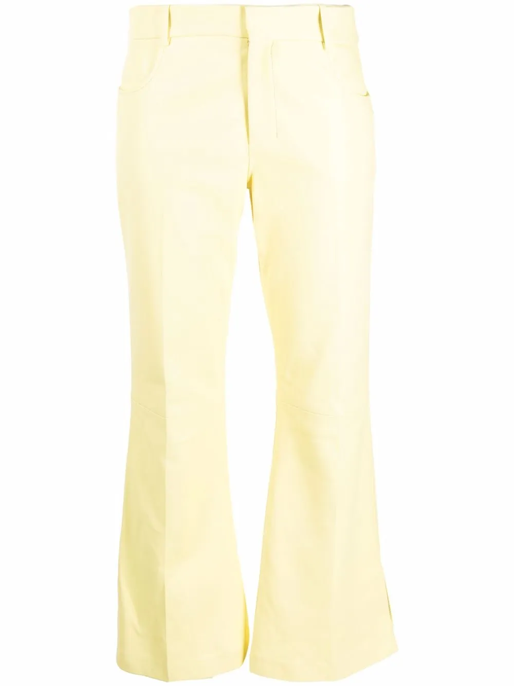

AMI Paris short flared leather trousers - Yellow