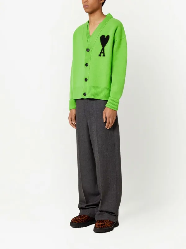 AMI Paris Ami De Coeur カーディガン | グリーン | FARFETCH JP