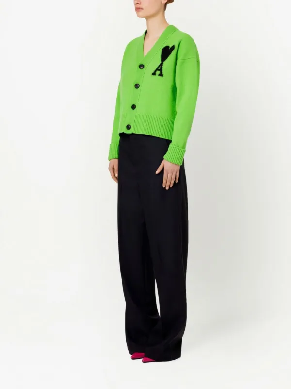 AMI Paris Ami De Coeur カーディガン | グリーン | FARFETCH JP