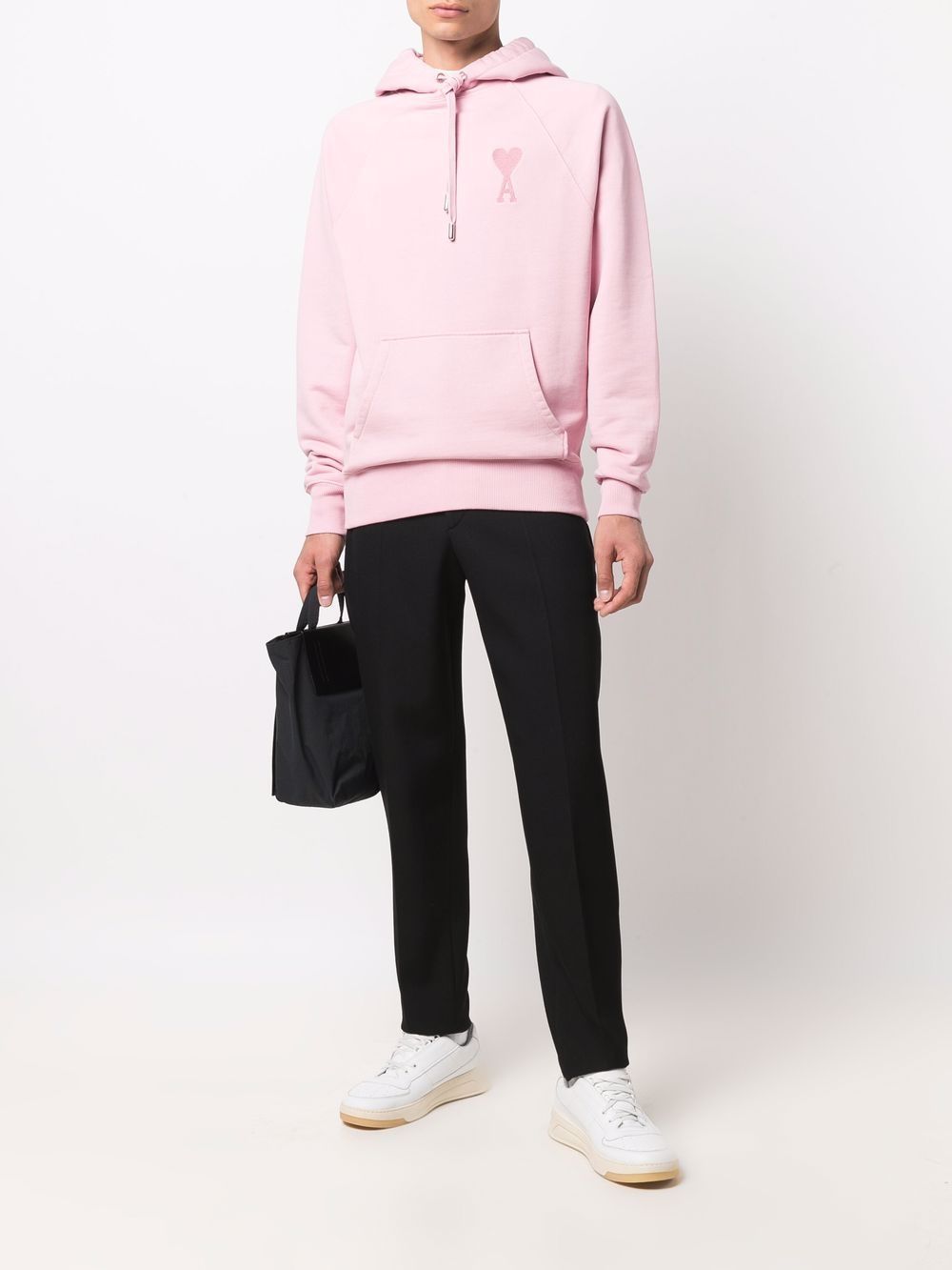 AMI Paris Hoodie met logo - Roze