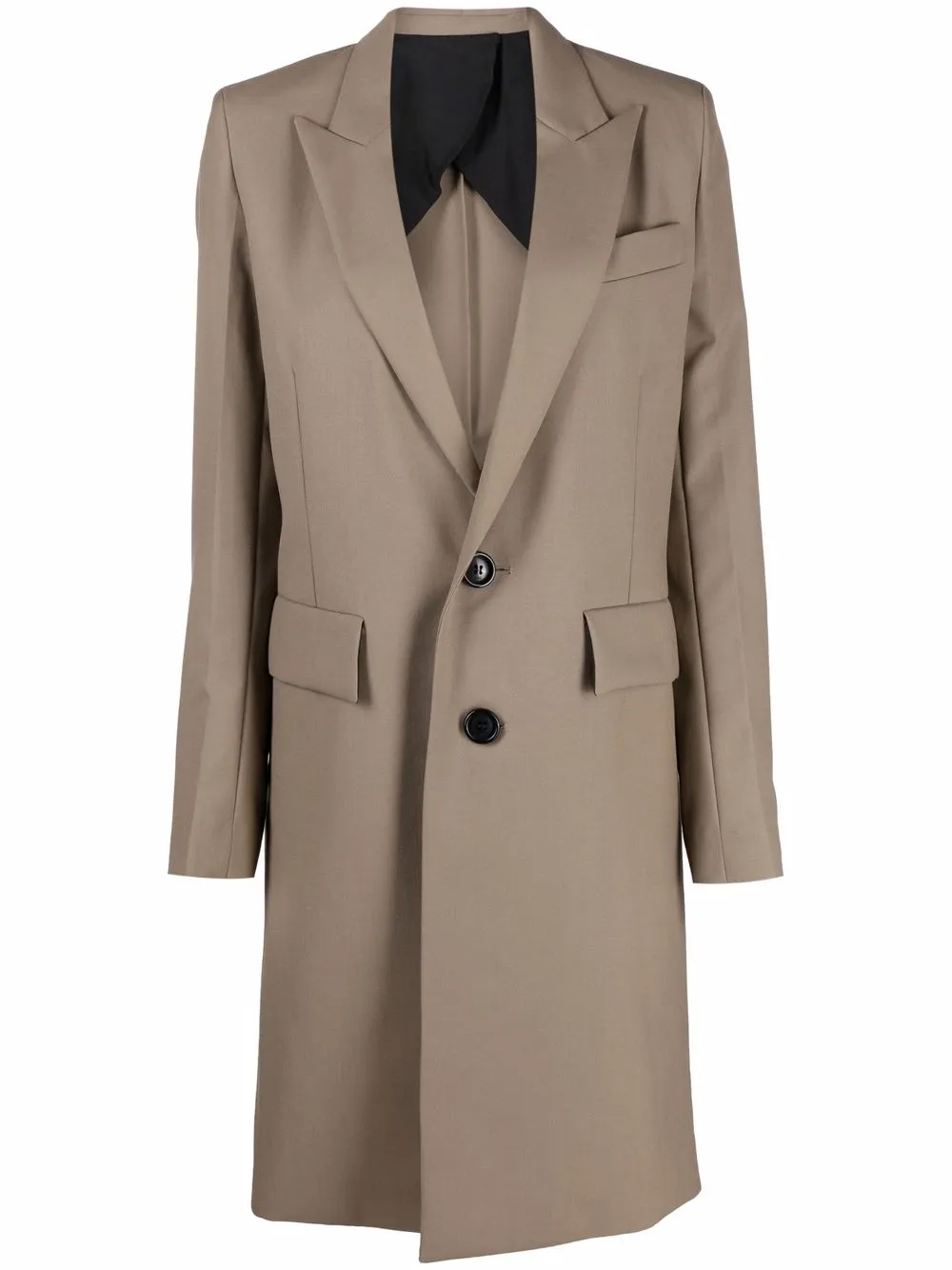 

AMI Paris single-breasted midi coat - Neutrals