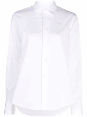 Camicia a maniche lunghe con ricamo Bianco Farfetch Donna Abbigliamento Camicie Camicie a maniche lunghe 