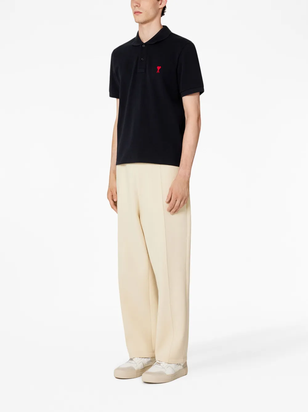 AMI Paris Poloshirt met logo - Zwart