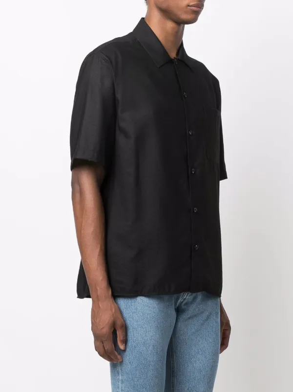 amiTシャツ AMI Paris スプレッドカラー シャツ | ブラック | FARFETCH JP
