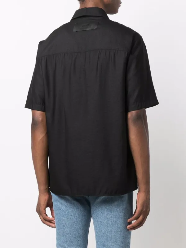 amiTシャツ AMI Paris スプレッドカラー シャツ | ブラック | FARFETCH JP