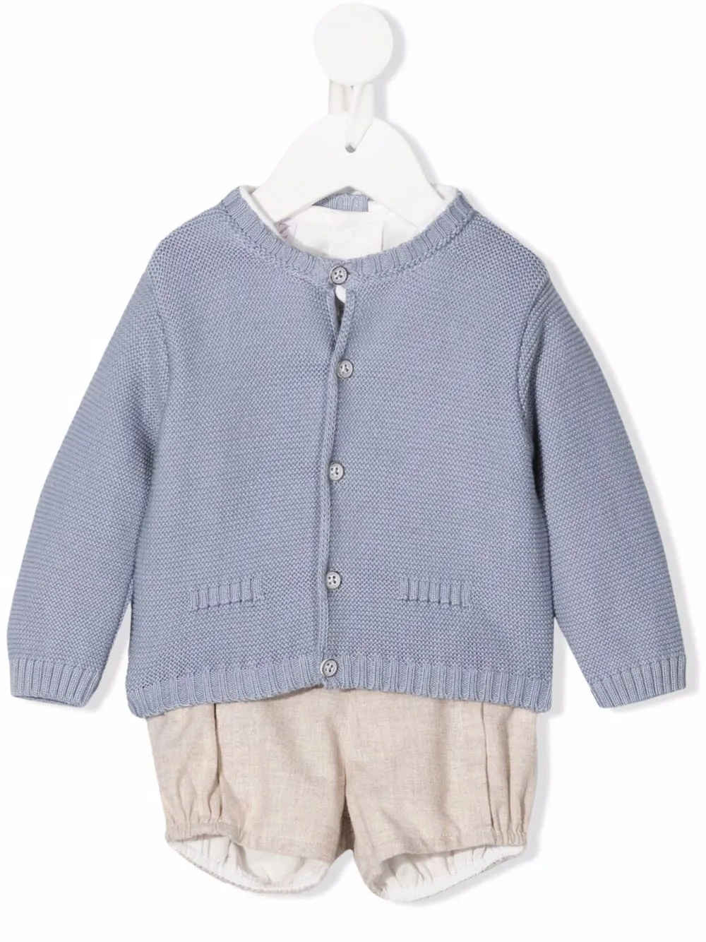 Click to view more detailed imagery on our partner's website Paz Rodriguez Three Piece Baby Set In 蓝色