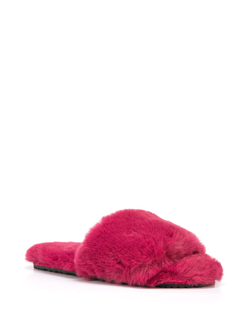 Apparis Diana slippers van imitatiebont - Rood