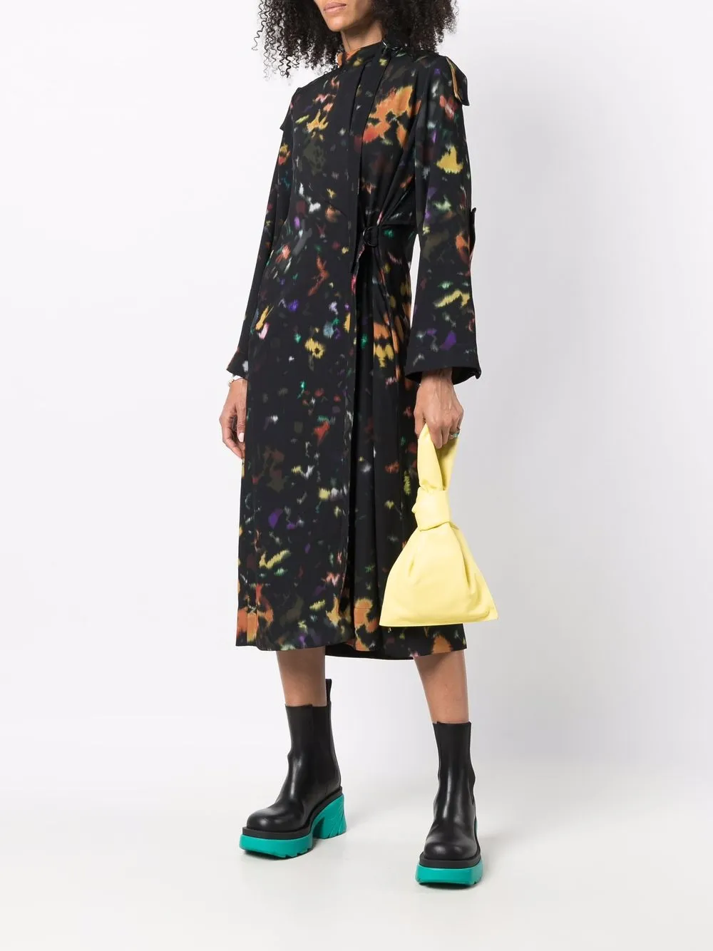 фото Kenzo платье-рубашка с абстрактным принтом