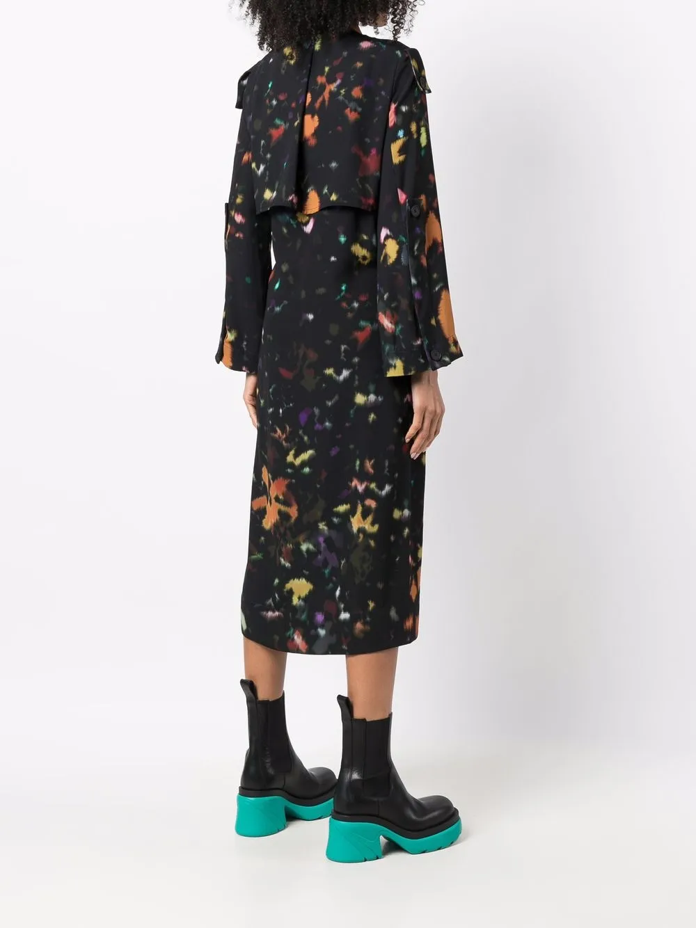 фото Kenzo платье-рубашка с абстрактным принтом