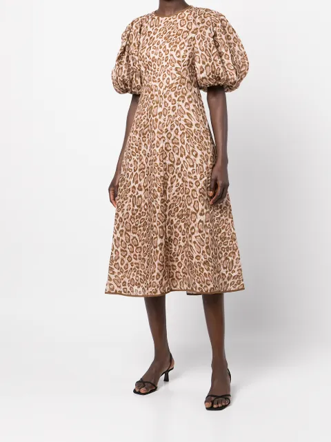 leopard-print midi dress 