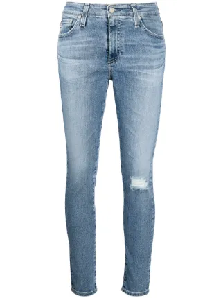 AG Jeans blue Farrah distressed skinny 