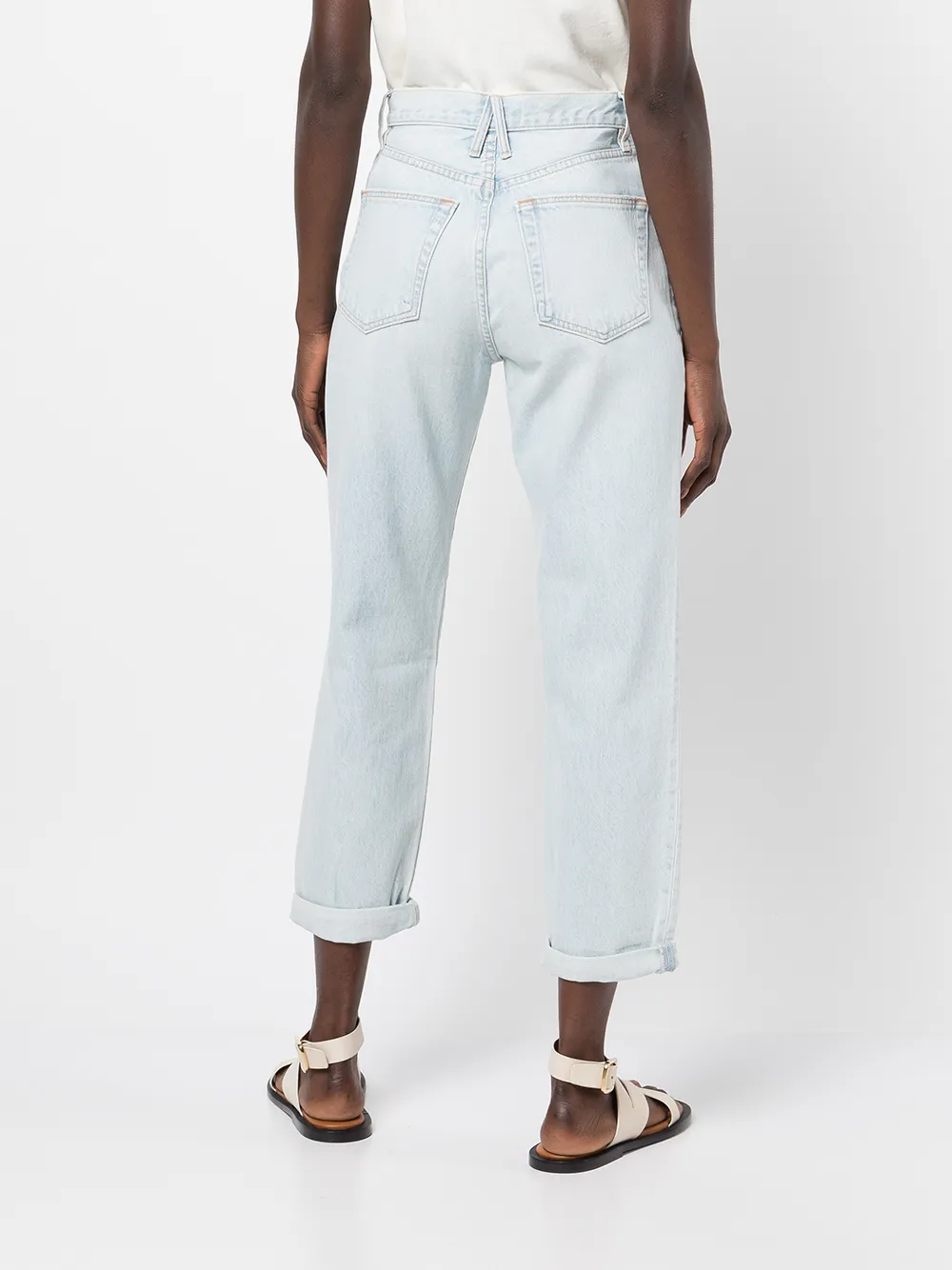 фото Slvrlake зауженные джинсы с эффектом потертости