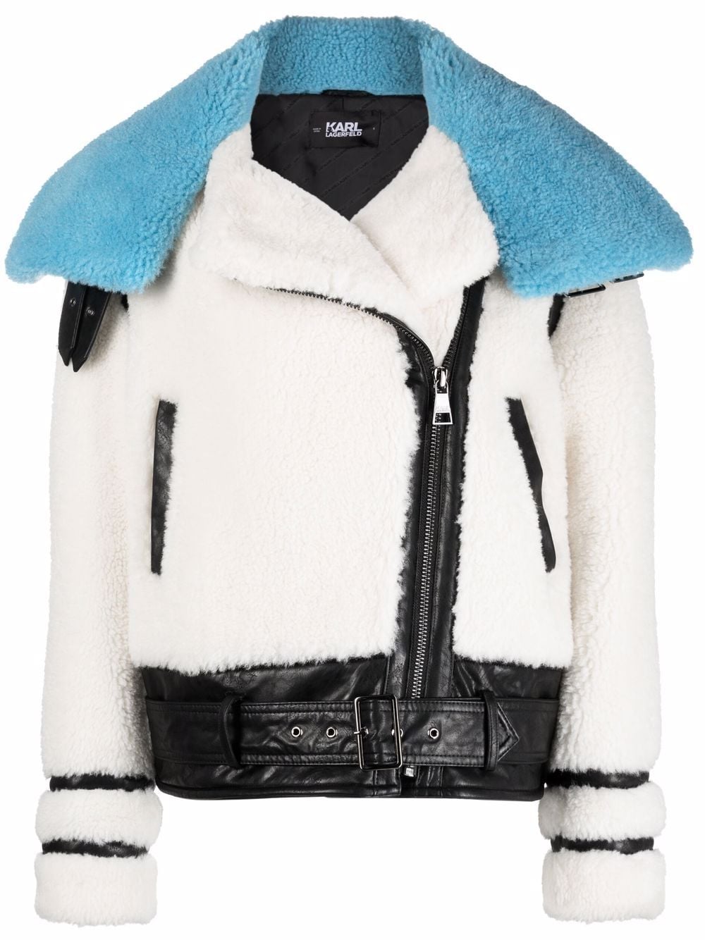 Karl Lagerfeld Faux Shearling Biker Jacket Farfetch 3236